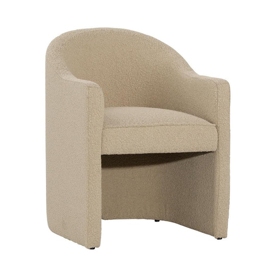 Henry & Mason - Wendle Solid Pine Wood Dining Chair with Sand Boucle Fabric - DV7379 veiw 1