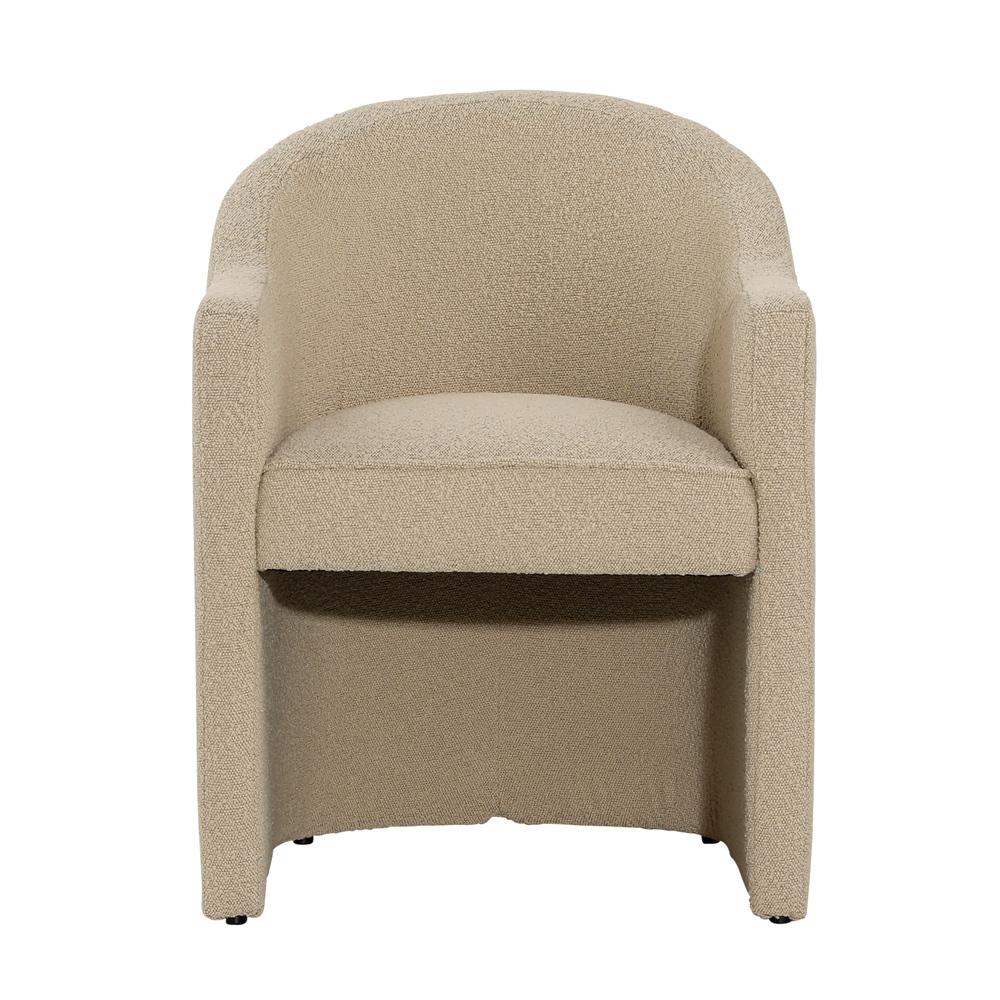Henry & Mason - Wendle Solid Pine Wood Dining Chair with Sand Boucle Fabric - DV7379 veiw 2