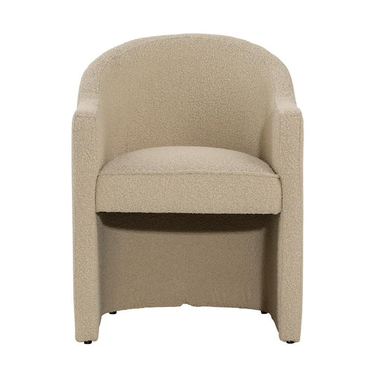 Henry & Mason - Wendle Solid Pine Wood Dining Chair with Sand Boucle Fabric - DV7379 veiw 2