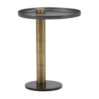 Henry & Mason - Tara Cast Aluminum and Iron Large End Table with Marble in Black and Gold - DV7682 veiw 1
