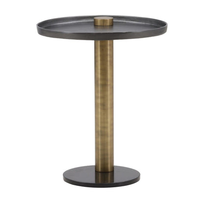 Henry & Mason - Tara Cast Aluminum and Iron Large End Table with Marble in Black and Gold - DV7682 veiw 2