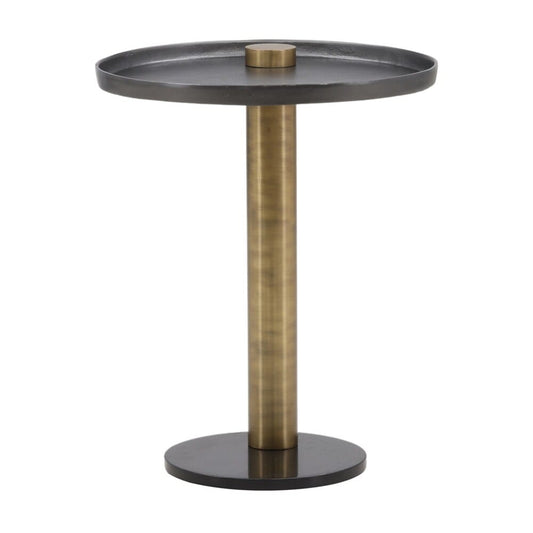 Henry & Mason - Tara Cast Aluminum and Iron Large End Table with Marble in Black and Gold - DV7682 veiw 2