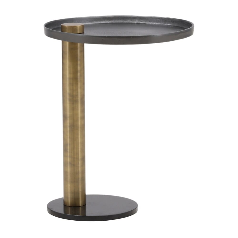 Henry & Mason - Tara Cast Aluminum and Iron Large End Table with Marble in Black and Gold - DV7682 veiw 3