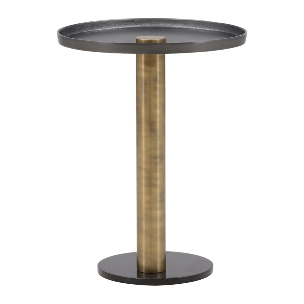 Henry & Mason - Tara Cast Aluminum and Iron Large End Table with Marble in Black and Gold - DV7682 veiw 4