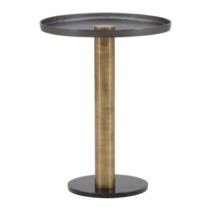 Henry & Mason - Tara Cast Aluminum and Iron Large End Table with Marble in Black and Gold - DV7682 veiw 4