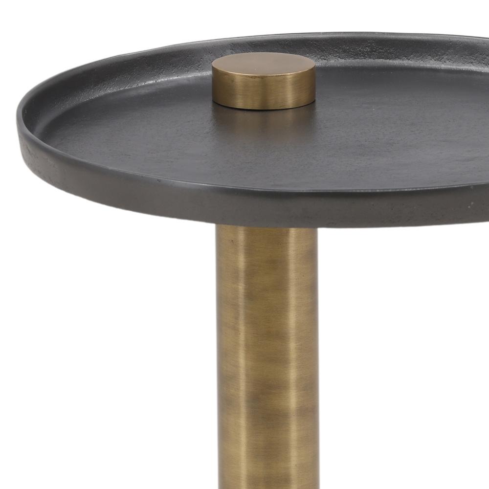 Henry & Mason - Tara Cast Aluminum and Iron Large End Table with Marble in Black and Gold - DV7682 veiw 5