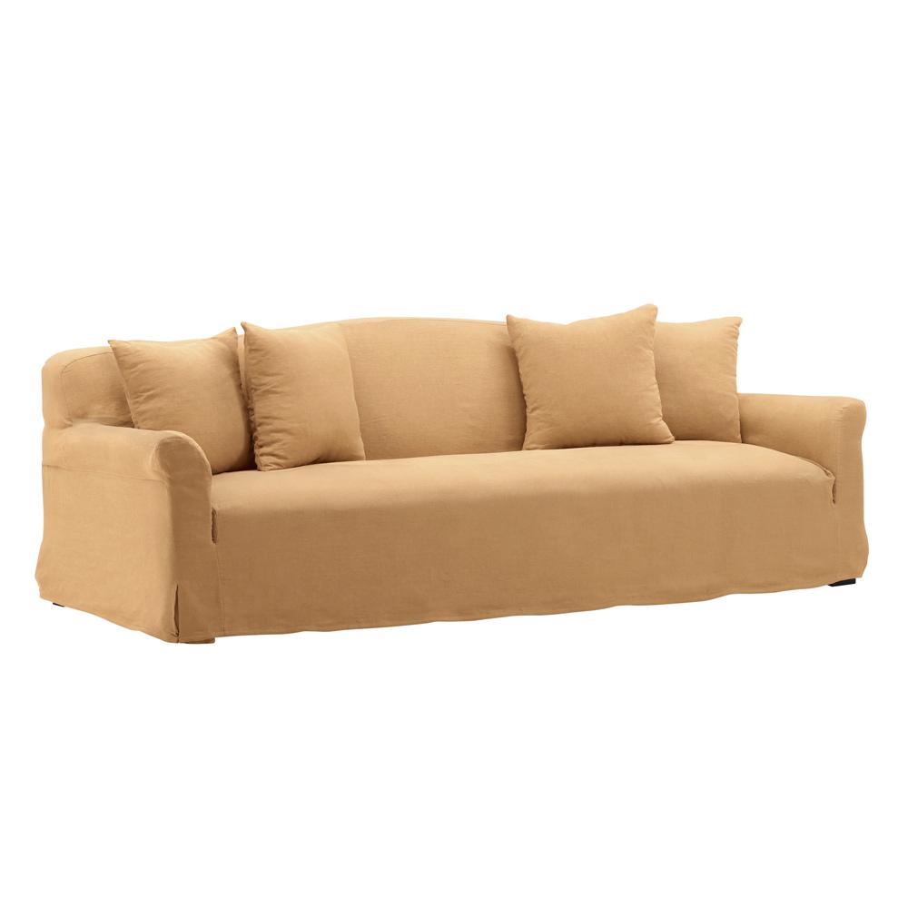 Henry & Mason - Estelle Birchwood Sofa Frame and Slipcover Wheat veiw 1