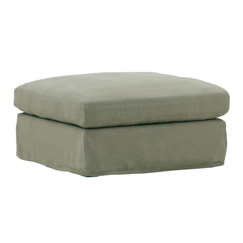 Henry & Mason - Yankee Linen Ottoman Frame and Slip Cover Forest veiw 1