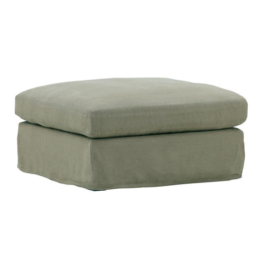 Henry & Mason - Yankee Linen Ottoman Frame and Slip Cover Forest veiw 1