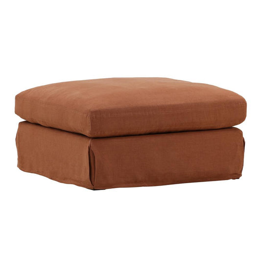 Henry & Mason - Yankee Linen Ottoman Frame and Slip Cover Sienna veiw 1