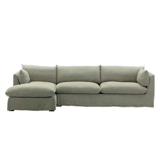 Henry & Mason - Barrister 2 Piece Chaise Sectional Frame LAF and Slipcover Forest veiw 1