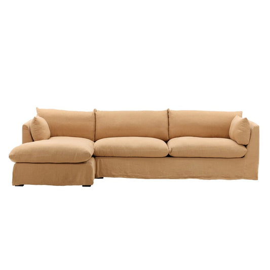 Henry & Mason - Barrister 2 Piece Chaise Sectional Frame LAF and Slipcover Wheat veiw 1