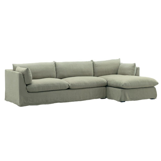 Henry & Mason - Barrister 2 Piece Chaise Sectional Frame RAF and Slipcover Forest veiw 1