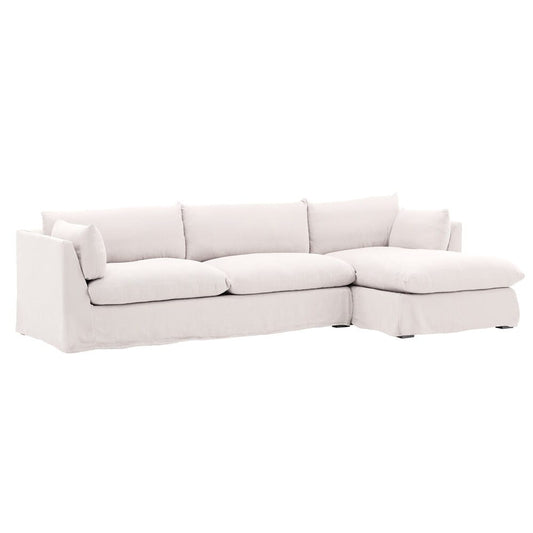 Henry & Mason - Barrister 2 Piece Chaise Sectional Frame RAF and Slipcover Natural veiw 1