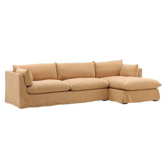 Henry & Mason - Barrister 2 Piece Chaise Sectional Frame RAF and Slipcover Wheat veiw 1