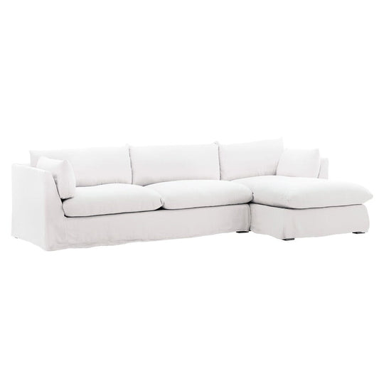Henry & Mason - Barrister 2 Piece Chaise Sectional Frame RAF and Slipcover White veiw 1
