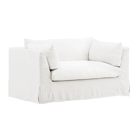 Henry & Mason - Barrister Chair and a half Frame and Slipcover White veiw 1