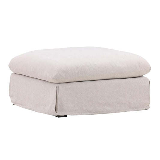 Henry & Mason - Barrister Linen Ottoman Frame and Slipcover  Natural veiw 1