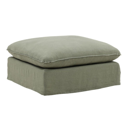 Henry & Mason - Desi Birchwood Ottoman Frame and Slipcover Forest veiw 1