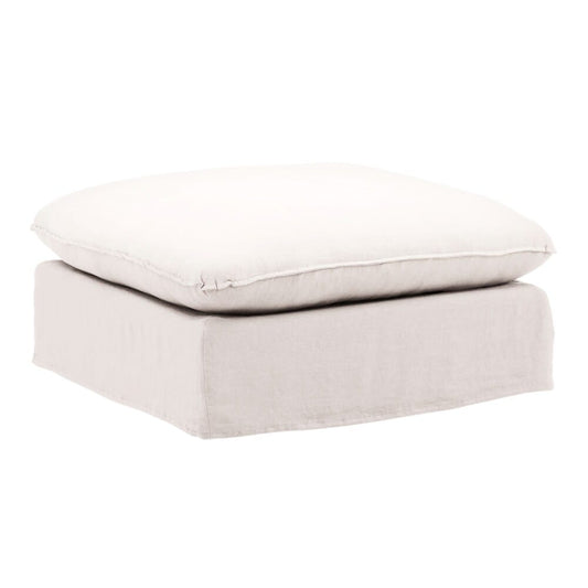 Henry & Mason - Desi Birchwood Ottoman Frame and Slipcover Natural veiw 1