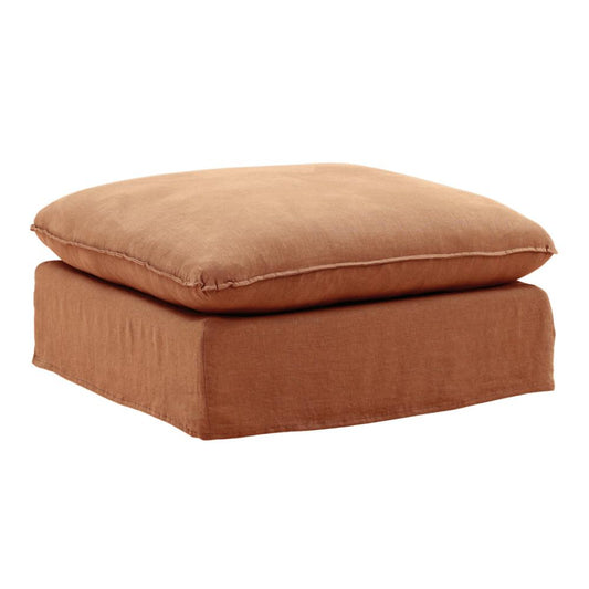 Henry & Mason - Desi Birchwood Ottoman Frame and Slipcover Sienna veiw 1