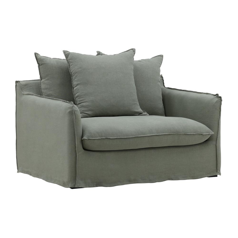 Henry & Mason - Desi Birchwood Sofa Chair Frame and Slipcover Forest veiw 1