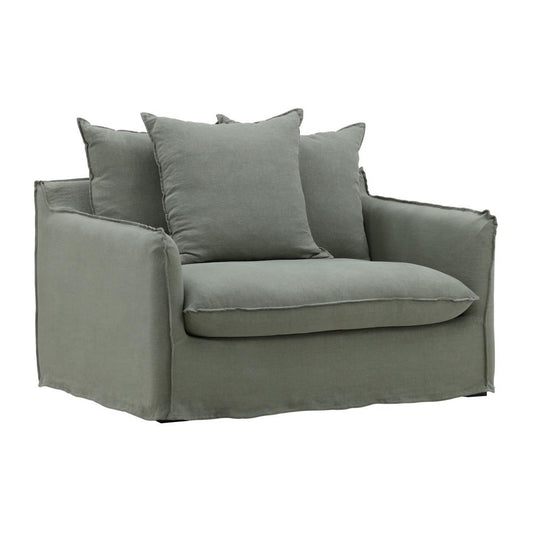 Henry & Mason - Desi Birchwood Sofa Chair Frame and Slipcover Forest veiw 1