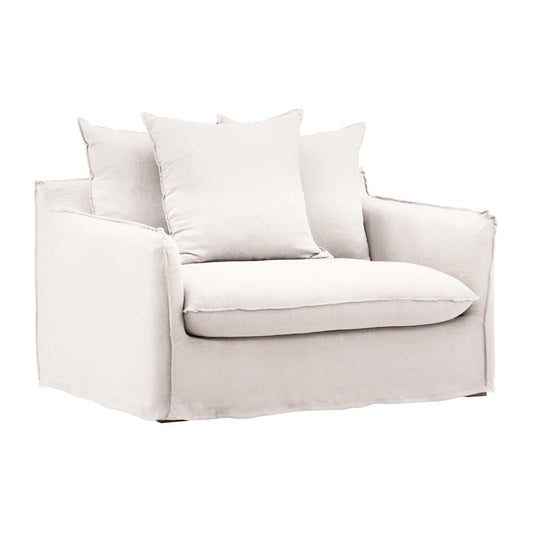 Henry & Mason - Desi Birchwood Sofa Chair Frame and Slipcover Natural veiw 1