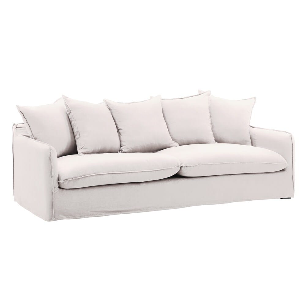 Henry & Mason - Desi Birchwood Sofa Frame and Slipcover Natural veiw 1