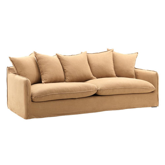 Henry & Mason - Desi Birchwood Sofa Frame and Slipcover Wheat veiw 1