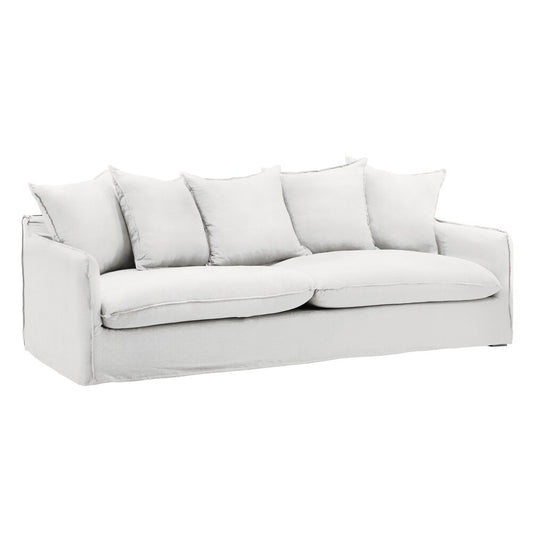 Henry & Mason - Desi Birchwood Sofa Frame and Slipcover White veiw 1