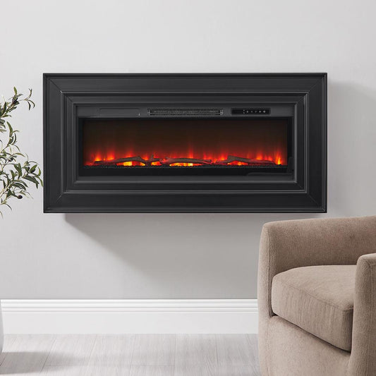 Martin Furniture - Owen Wall Mounted Electric Fireplace Console, Fully Assembled, Black - IMOW36WMFPB veiw 1
