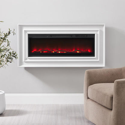 Martin Furniture - Owen Wall Mounted Electric Fireplace Console, Fully Assembled, White - IMOW36WMFPW veiw 1