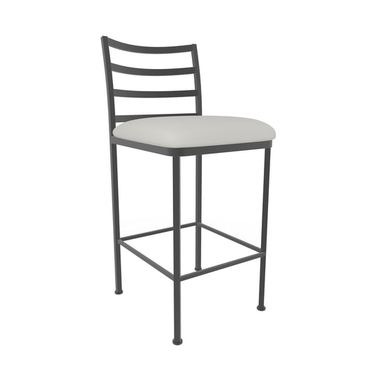 Wesley Allen - Harper 26in Counter Height Stool in Vail Pure White Vinyl with a Hand Powder Coated Firestone Grey Finish - B231H26-XS-PTR-APW veiw 1