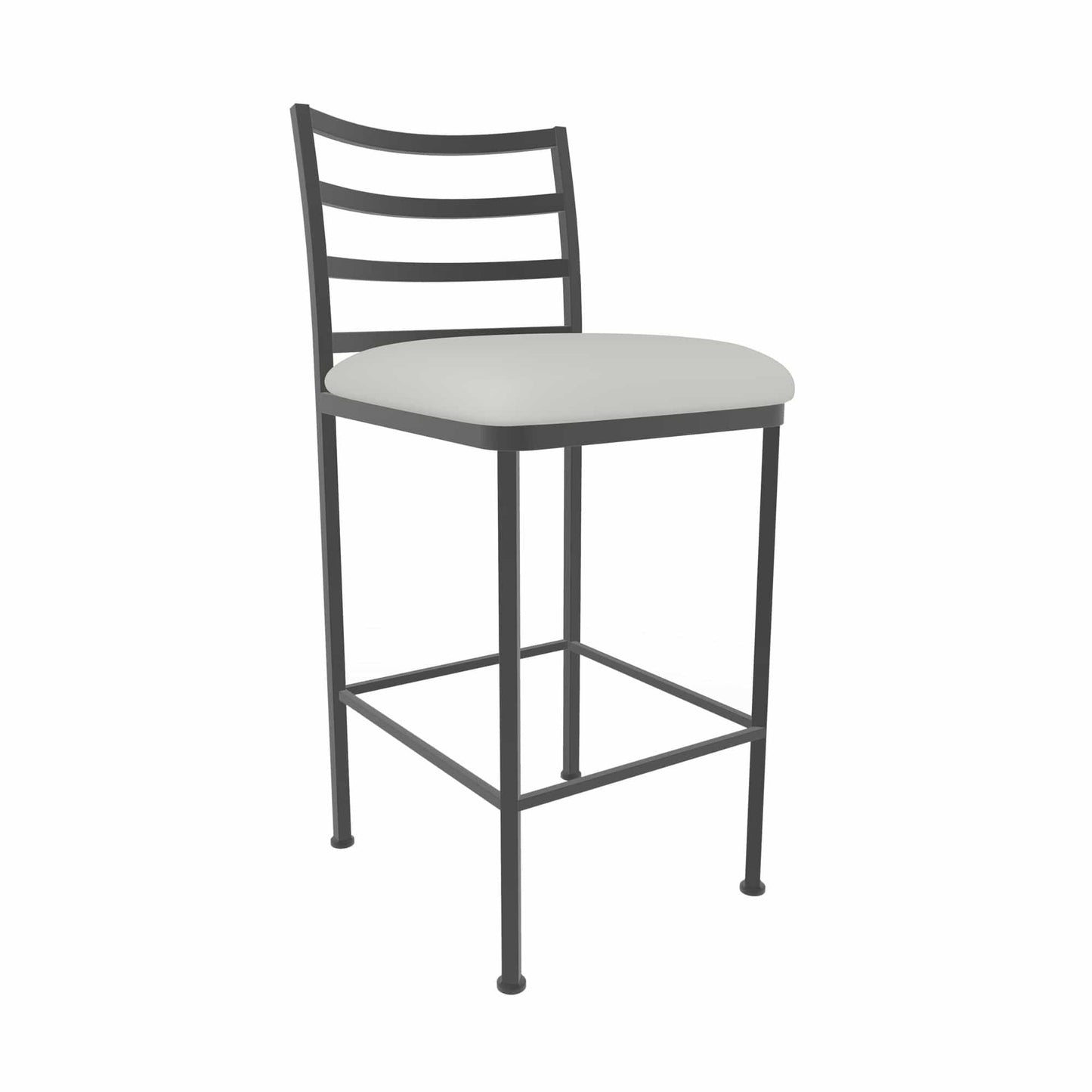 Wesley Allen - Harper 30in Bar Height Stool in Vail Pure White Vinyl with a Hand Powder Coated Firestone Grey Finish - B231H30-XS-PTR-APW veiw 1