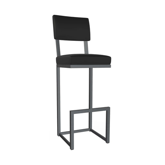 Wesley Allen - Adele 26in Counter Height Stool in Licorice Black Vinyl with a Hand Powder-Painted Lustrous Silver White Finish - B236H26-XS-SLP-DBLK veiw 1