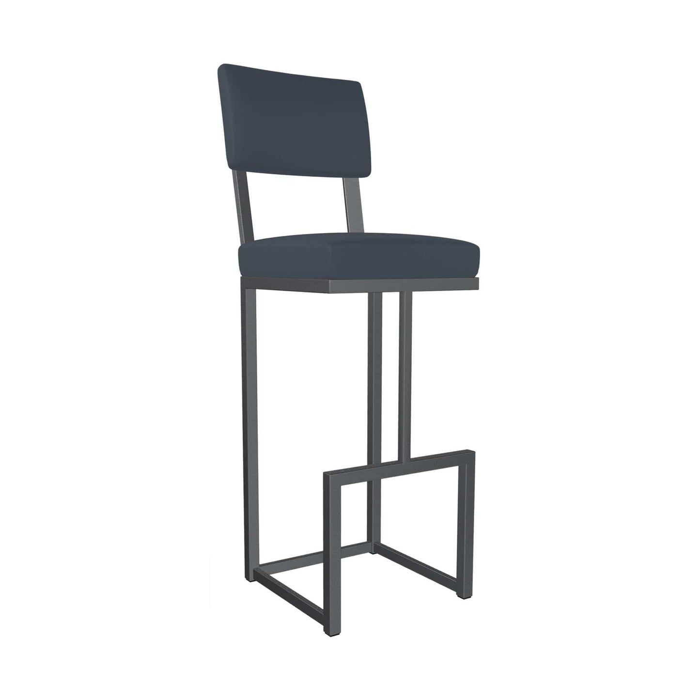 Wesley Allen - Adele 26in Counter Height Stool in Midnight Blue Vinyl with a Hand Powder-Painted Lustrous Silver White Finish - B236H26-XS-SLP-DWB veiw 1