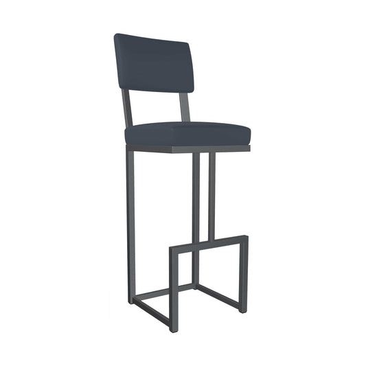 Wesley Allen - Adele 26in Counter Height Stool in Midnight Blue Vinyl with a Hand Powder-Painted Lustrous Silver White Finish - B236H26-XS-SLP-DWB veiw 1
