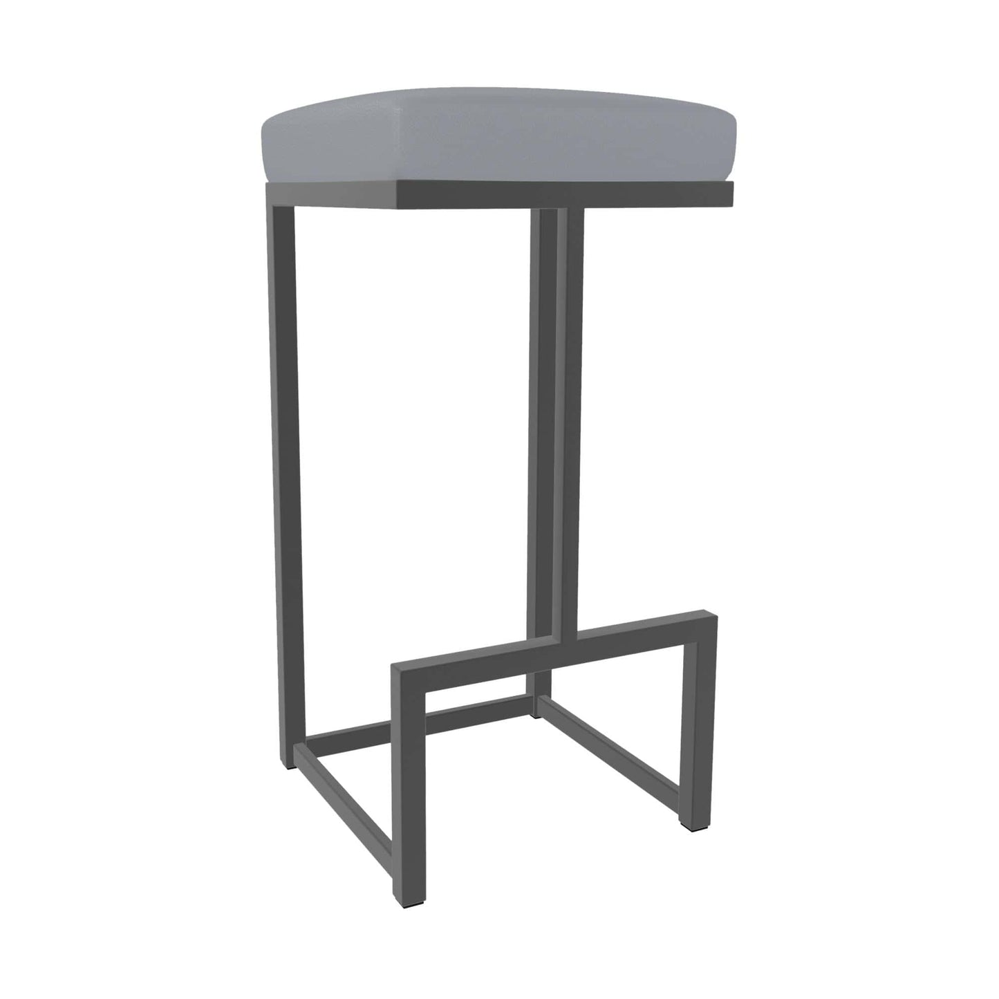Wesley Allen - Brenda 26in Counter Height Backless Stool in Charcoal Gray Vinyl with a Hand Powder-Painted Firestone Grey Finish - B237H26-XB-PTR-DST veiw 1