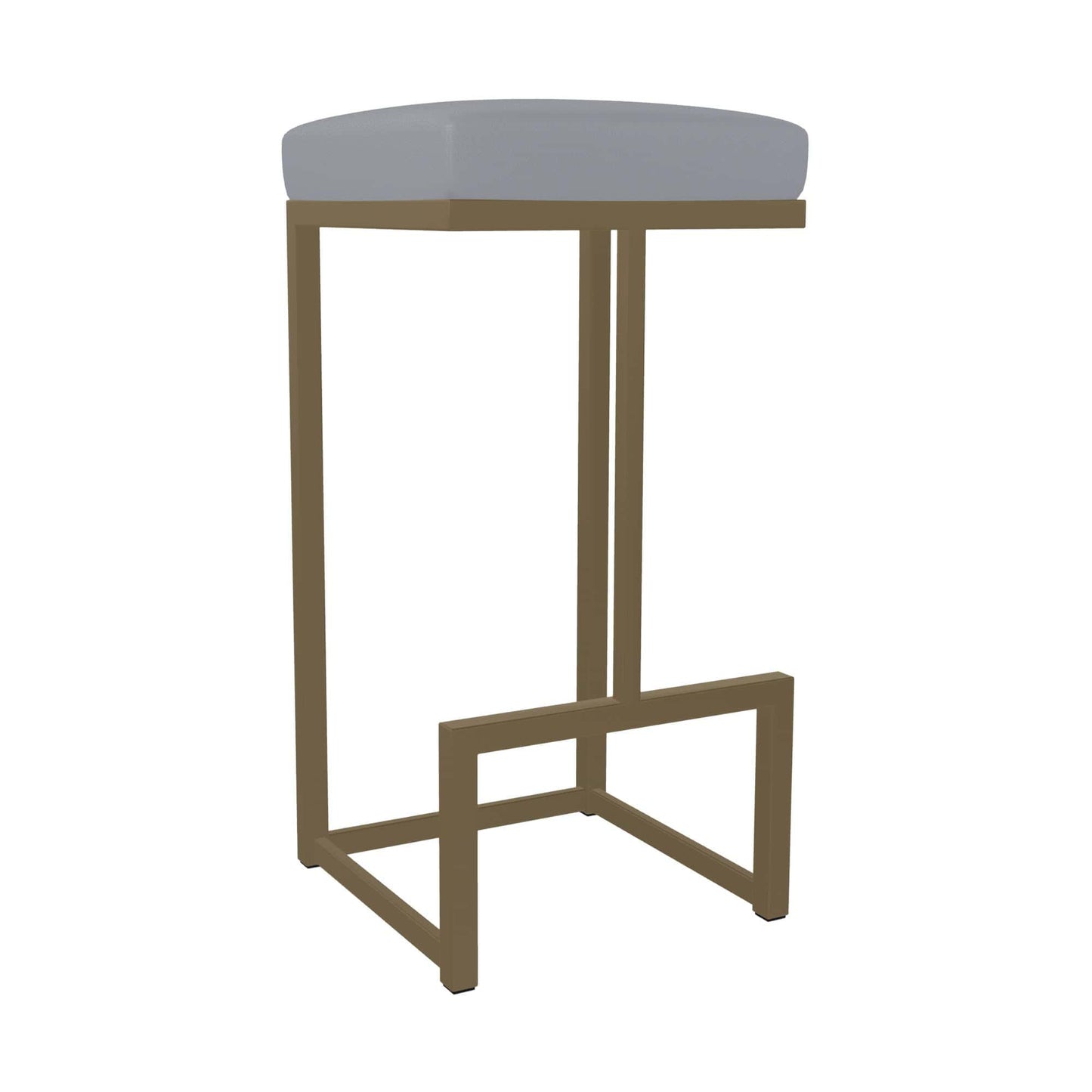 Wesley Allen - Brenda 26in Counter Height Backless Stool in Charcoal Gray Vinyl with a Hand Powder-Painted Milky Gold Finish - B237H26-XB-OGD-DST veiw 1