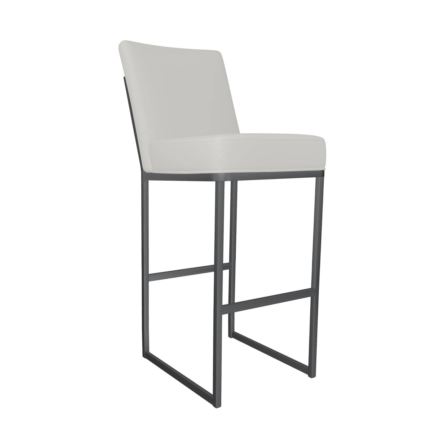 Wesley Allen - Kelsey 26in Counter Height Stool in Vail Pure White Vinyl with a Hand Powder-Painted Lustrous Silver White Finish - B241H26-XS-SLP-APW veiw 1