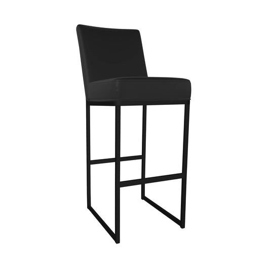 Wesley Allen - Kelsey 30in Bar Height Stool in Licorice Black Vinyl with a Hand Powder-Painted Sable Onyx Finish - B241H30-XS-MB-DBLK veiw 1