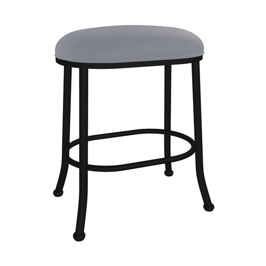 Wesley Allen - Dortmund 26in Counter Height Backless Stool in Charcoal Gray Vinyl with a Hand Powder-Painted Sable Onyx Finish - B245H26-XB-MB-DST veiw 1