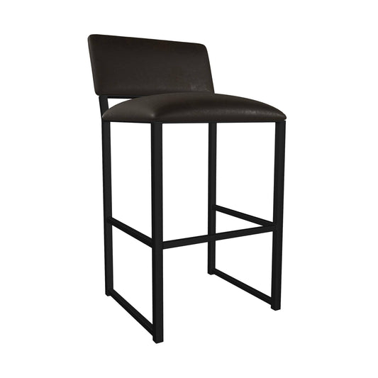 Wesley Allen - Madrid 26in Counter Height Stool in Rich Brown Vinyl with a Hand Powder-Painted Sable Onyx Finish - B254H26-XS-MB-FDB veiw 1