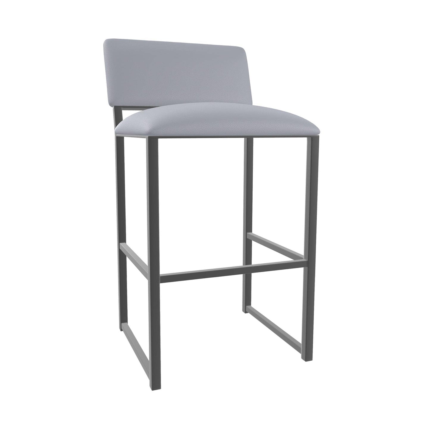 Wesley Allen - Madrid 30in Bar Height Stool in Charcoal Gray Vinyl with a Hand Powder-Painted Firestone Grey Finish - B254H30-XS-PTR-DST veiw 1