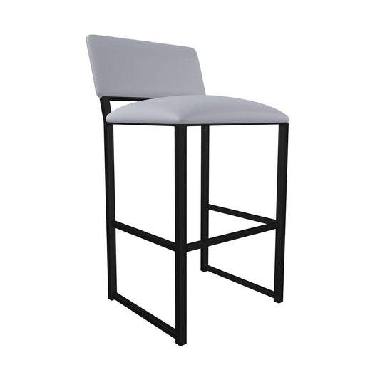 Wesley Allen - Madrid 30in Bar Height Stool in Charcoal Gray Vinyl with a Hand Powder-Painted Sable Onyx Finish - B254H30-XS-MB-DST veiw 1