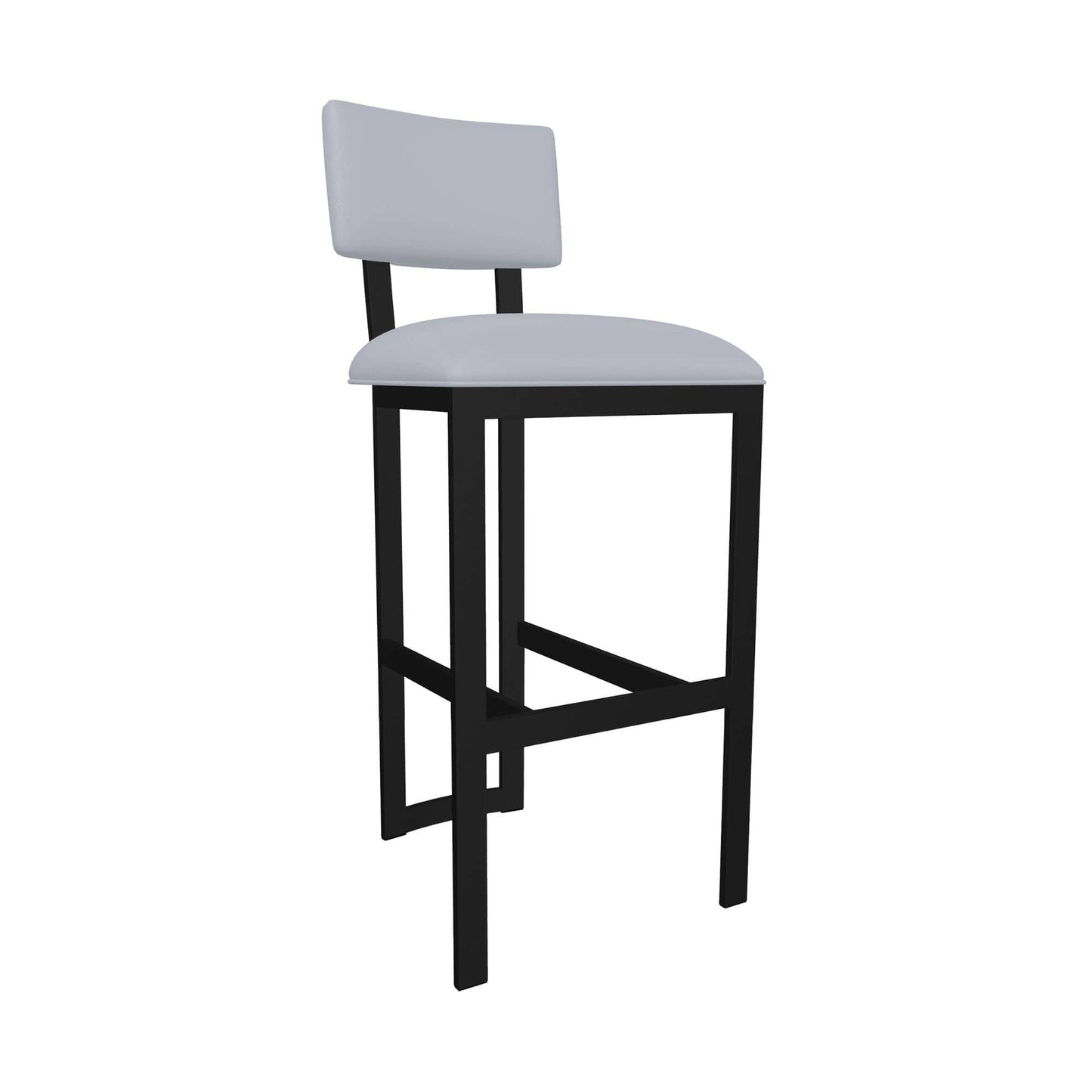 Wesley Allen - London 26in Counter Height Stool in Charcoal Gray Vinyl with a Hand Powder-Painted Sable Onyx Finish - B258H26-XS-MB-DST veiw 1