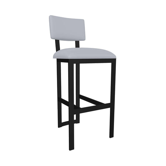 Wesley Allen - London 26in Counter Height Stool in Charcoal Gray Vinyl with a Hand Powder-Painted Sable Onyx Finish - B258H26-XS-MB-DST veiw 1