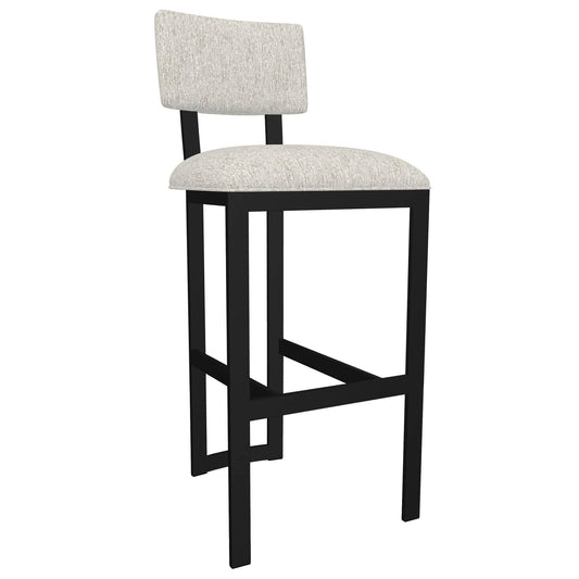 Wesley Allen - London 26in Counter Height Stool in Earthy Oak Performance Fabric with a Hand Powder-Painted Sable Onyx Finish - B258H26-XS-MB-NAO veiw 1