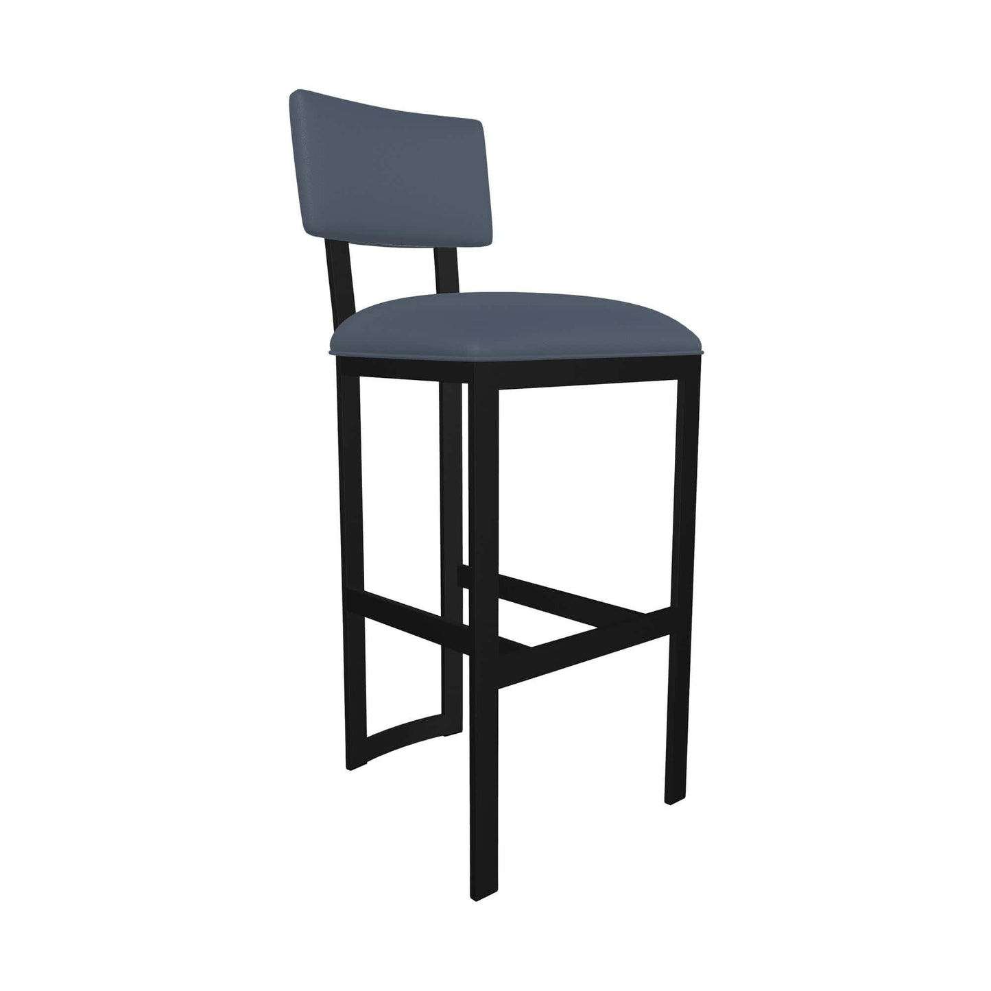 Wesley Allen - London 26in Counter Height Stool in Midnight Blue Vinyl with a Hand Powder-Painted Sable Onyx Finish - B258H26-XS-MB-DWB veiw 1